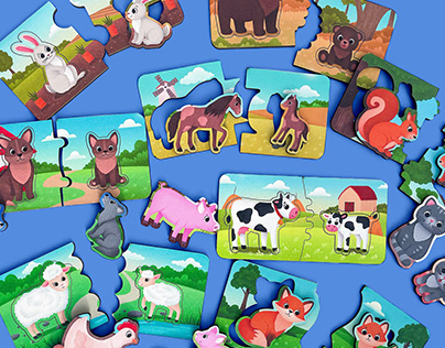 Children's puzzles "Where is my mother?"/ cute animals