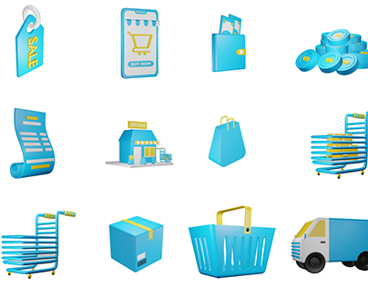 Ecommerce 3d object pack