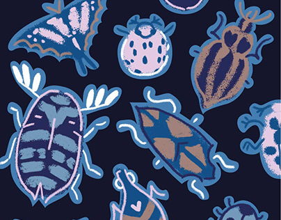Art prints, stickers & bookmarks with fantasy insects