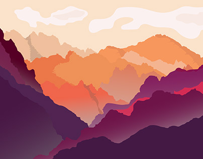 Mountains view abstract design