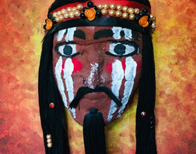 Red Indian face mask