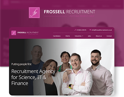 Website design & dev for Frossell Recruitment