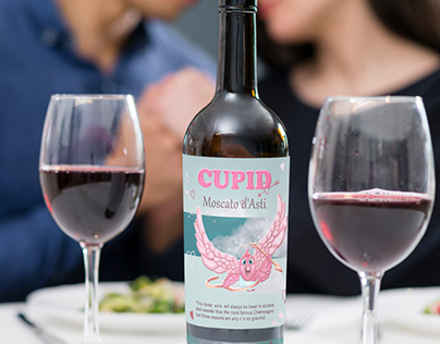 Cupid wine for Valentine's Day - wine label design