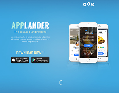 Applander - One Page App Landing PSD Template