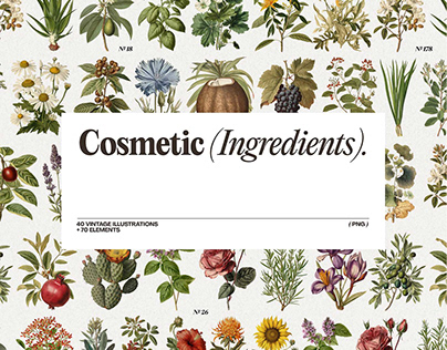 Cosmetic Ingredients - old botanical illustrations