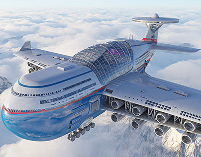Futuristic fly cruise 3D model