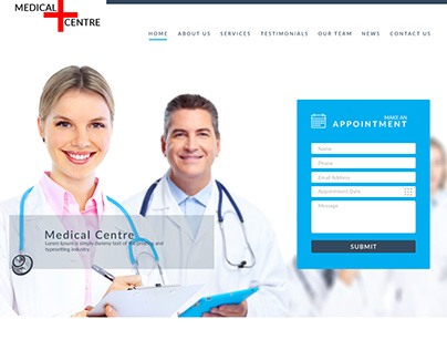 Medical clinic main page design.