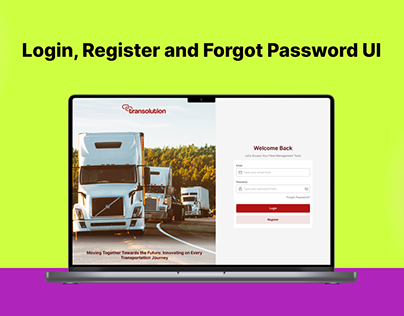 Login, Register, and Forgot Password UI