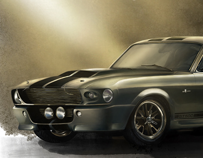 Shelby GT500, free-hand illustration