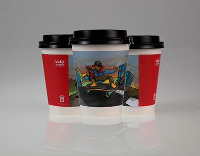Vida e Caffe Cup sleeve illustration