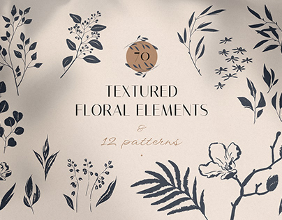 Textured floral elements and patterns