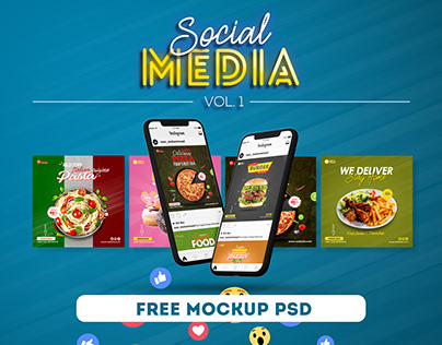 Social Media Food Banner - Free Mockup PSD