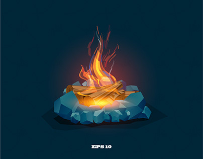 Vector Illustration of campfire.