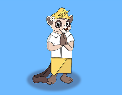 Luwak with traditional Balinese clothes mascot | Vector