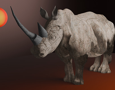 the white rhino in stone