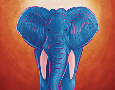 Blue Elephant Digital Illustration
