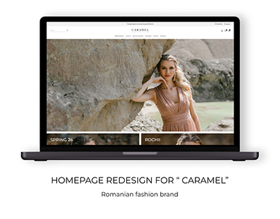 Homepage redesign for "Caramel" Romanian Fashion Brand