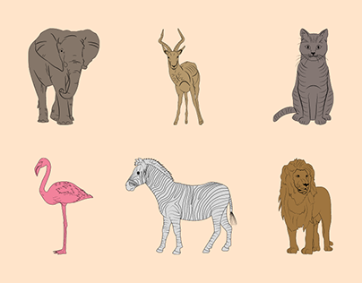 Hand Drawn Outlined Animals