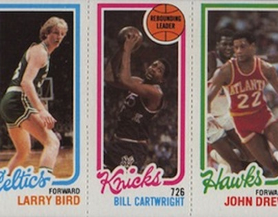 1980-81 Topps Bill Cartwright RC w/ Larry Bird,