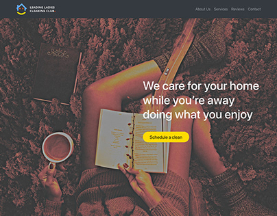 Landing page design for an online cleaning service