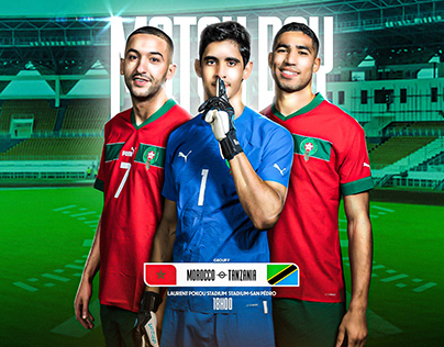 MATCH DAY POSTER FOR MOROCCO TEAM AFCON2023