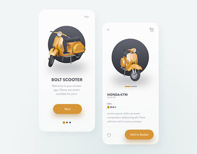 Minimalist App Design - Scooter Mobile App