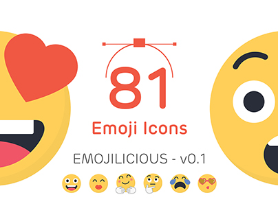 81 vector Emoji icons - Emojilicious v 0.1