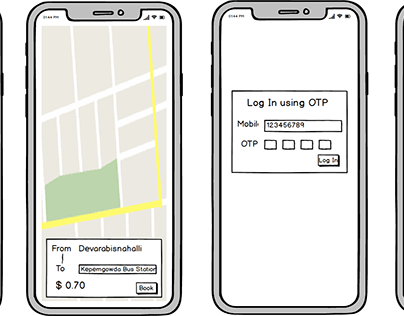 Metro Bus Booking Mobile App - Wireframe - Balsamiq