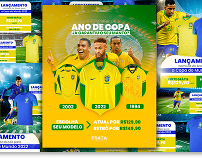 Copa do Mundo 2022 - Camisetas da seleção brasileira