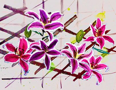 Flower watercolor series
