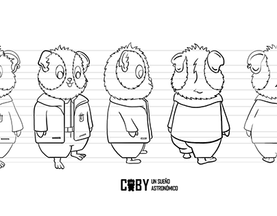 Sketches of the project "Coby an astronomical dream"