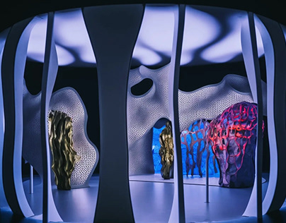 3D printed artist's sculpture showroom