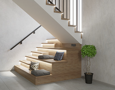 3д визуализация лестницы в частном доме