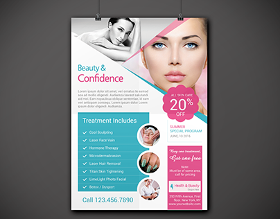 Health & Beauty Business Flyer & Trifold Brochure
