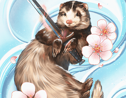 Biggs - ferret portrait commission