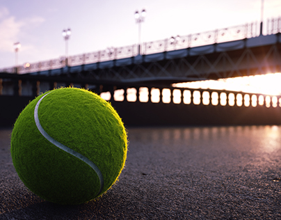 Tennis ball under bridge