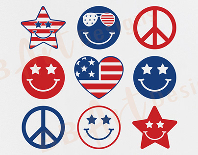 BB Art Designs | 4th of July Smiley Face