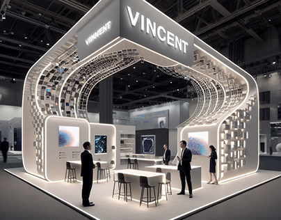 AI exhibition stand design rendering