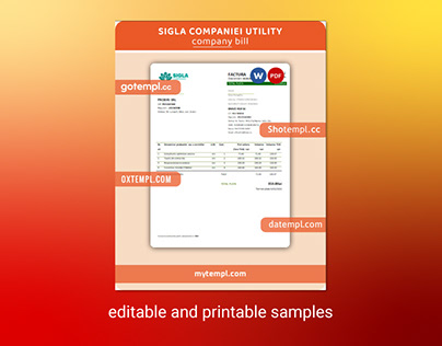 Sigla Companiei utility business bill, Word and PDF