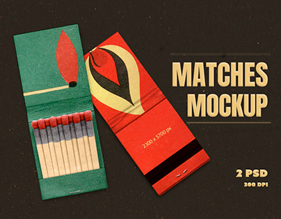 Matches packaging mockup