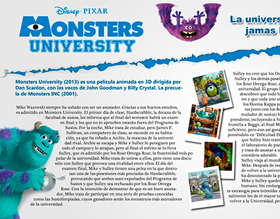 Diptico Película Monsters University