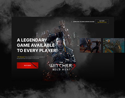 Landing page of the Witcher 3:Wild Hunt website