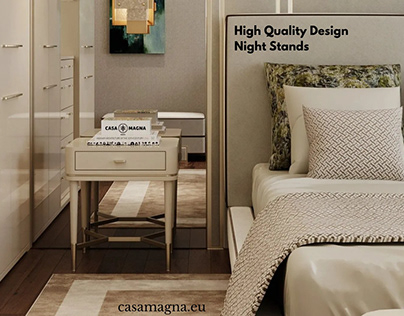 Nightstand Elegance: 2 Drawers and Unmatched Design
