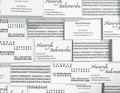 Project thumbnail - Business card design dedicated to Henryk Sakwerda