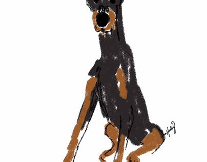 Tall! - Doberman Dog Illustration