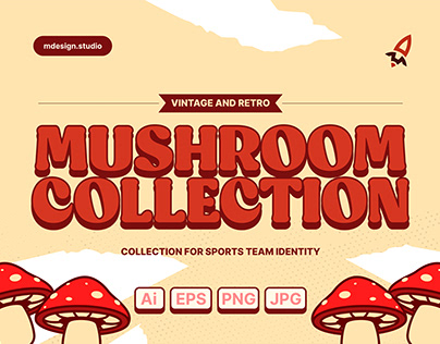 Vintage and Retro Mushroom Mascot Collection