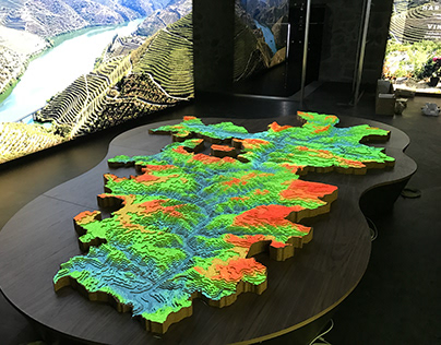 Contour Model of the Douro Valley with Projection Maps