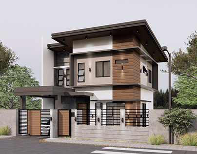 Exterior Rendering of Two Storey House