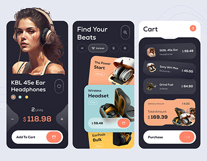 Headphones ecommerce - Mobile design