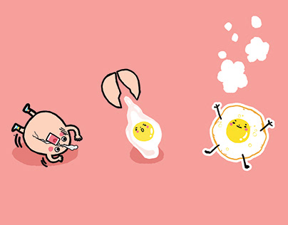 Ehon illustration "Little round egg"